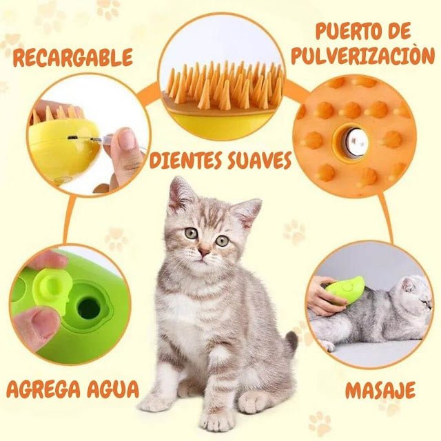 Cepillo de Vapor 3 en 1 para Mascotas - Economix