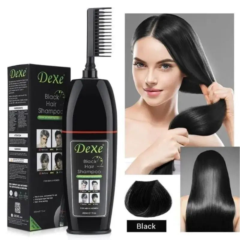 SHAMPOO CUBRE CANAS BLACK HAIR DEXE BOTELLA - Economix