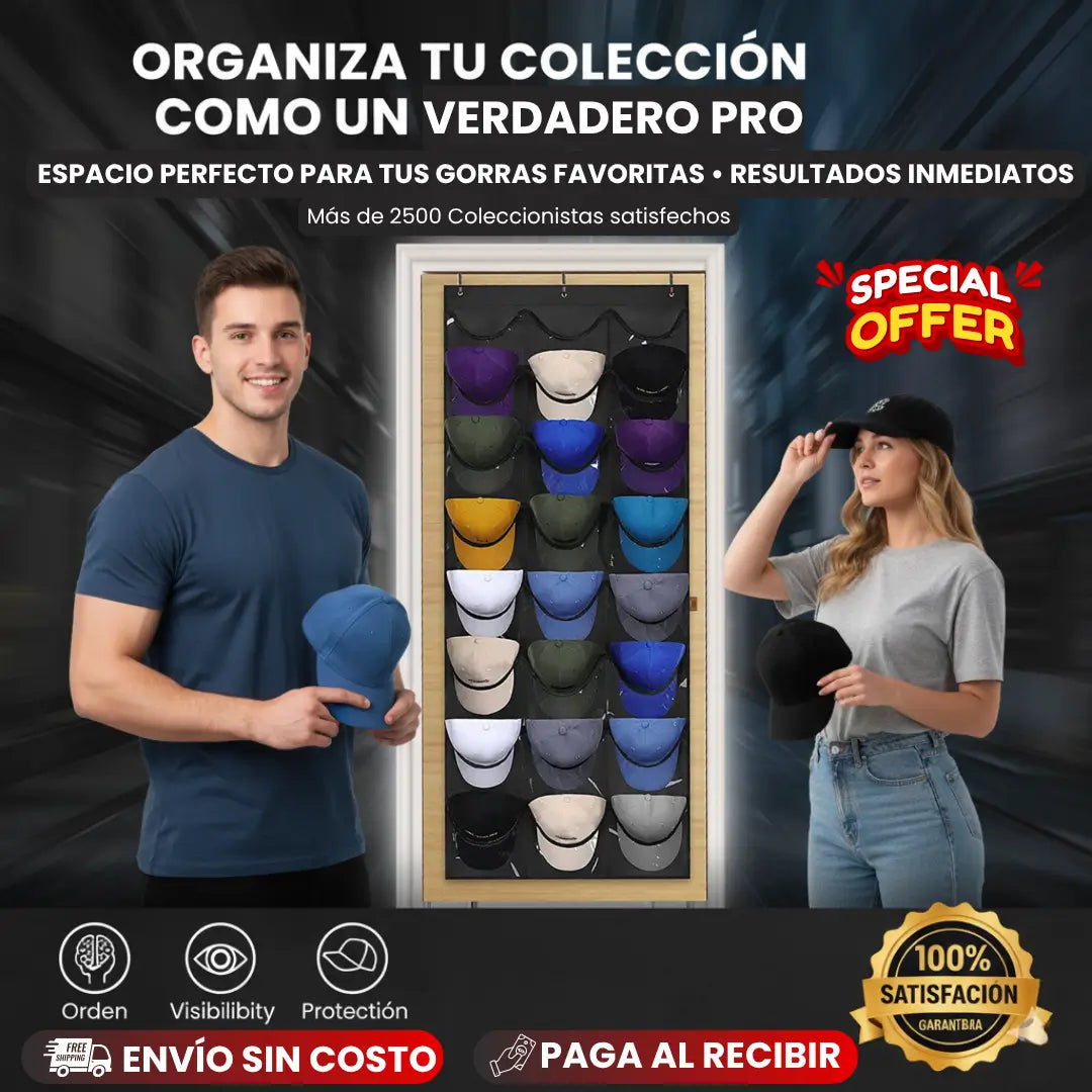 PERCHERO DE 24 BOLSILLOS-ORGANIZA TUS GORRAS Y ACCESORIOS