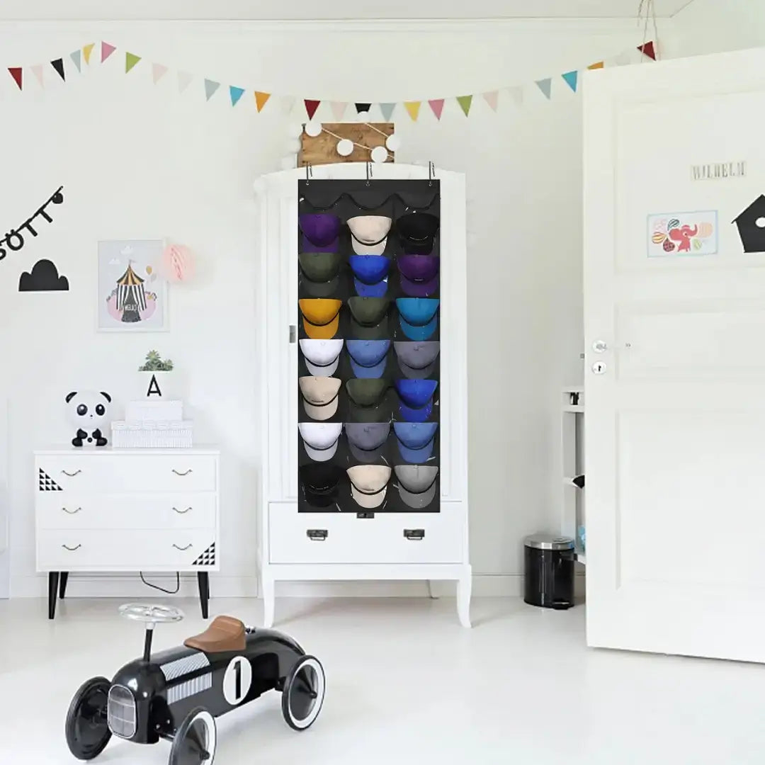 PERCHERO DE 24 BOLSILLOS-ORGANIZA Y CUIDA TUS GORRAS Y ACCESORIOS