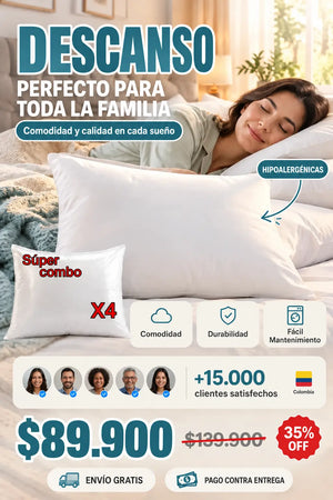 Set x4 almohadas siliconada 40x60
