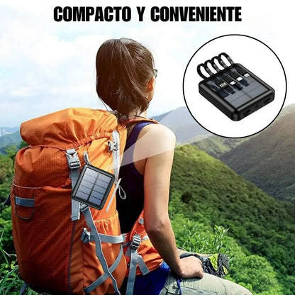 Power Bank Solar Multifuncional con Linterna