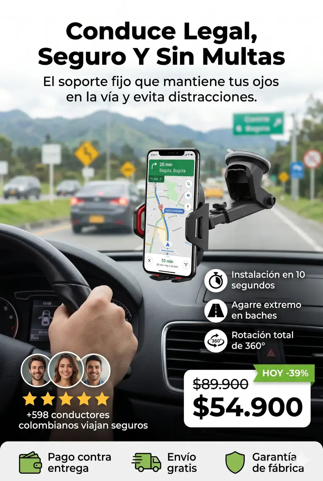 TITANGRIP-PRO®: Soporte para Celular Anti-Caídas con Ventosa de Succión Extrema